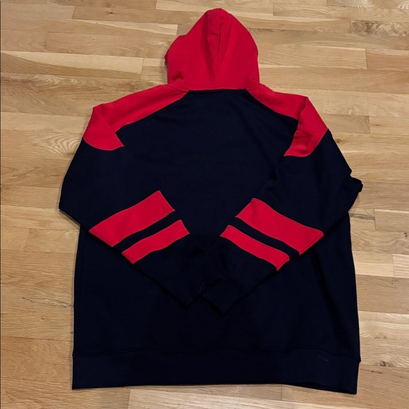 NWT NHL Columbus Blue Jackets Hockey Lace Up Hooded Sweatshirt Mens XL Navy/Red - Picture 6 of 7